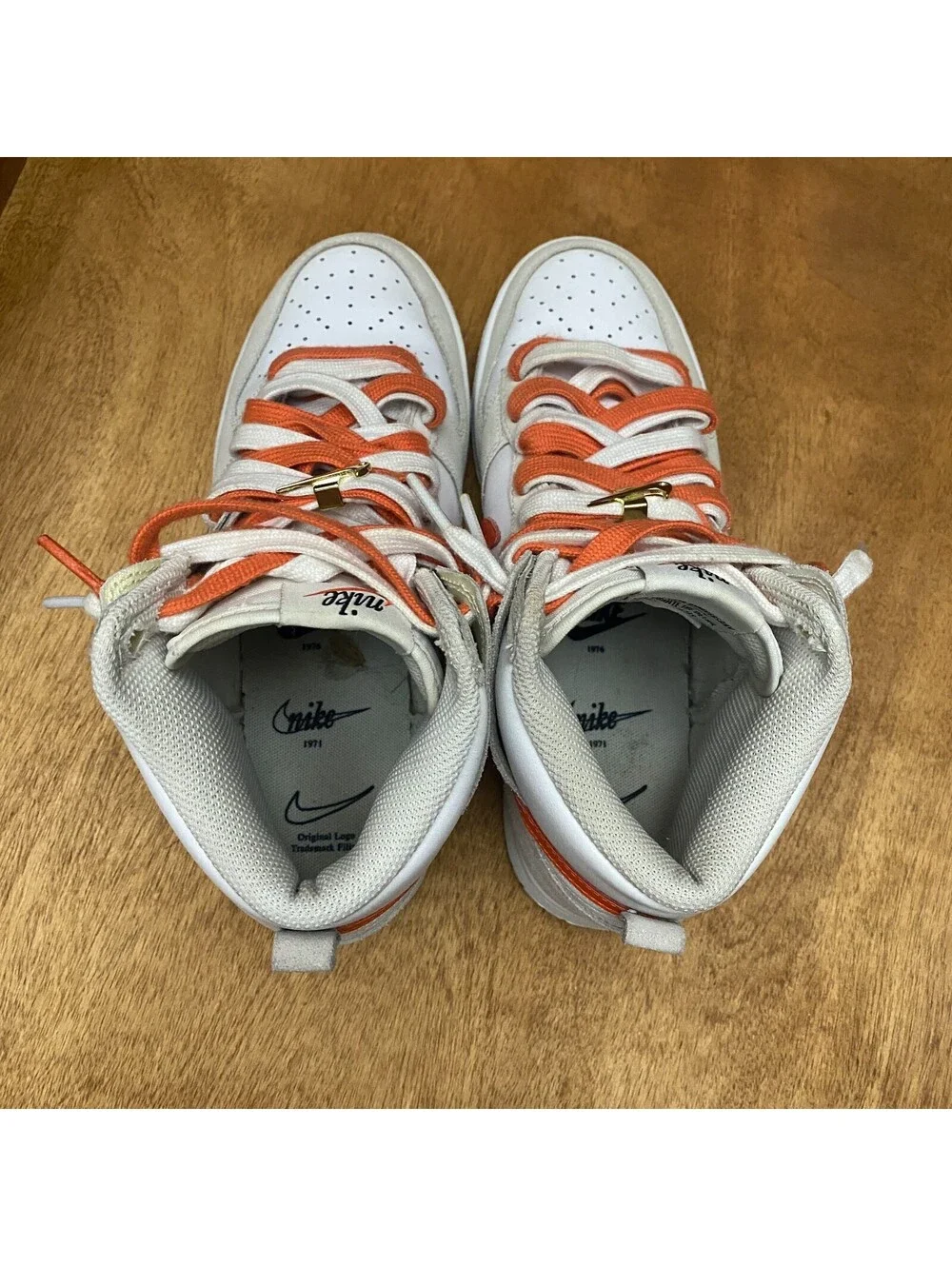 Nike Dunk High SE Shoes Womens Size 7.5 First Use White Sail Orange DH6758-100 - Picture 10 of 15